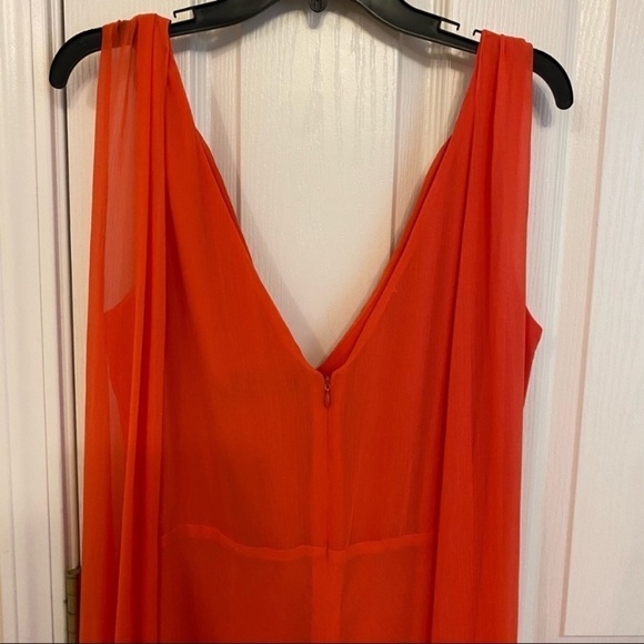 Lauren Ralph Lauren Crinkled Georgette Gown in Hyannis Port Orange Size 16 - Picture 8 of 13